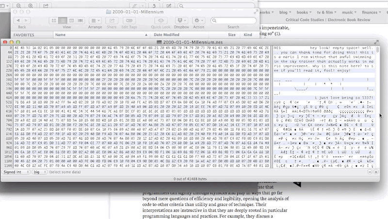 Animated gif: resizing display window of hex editor